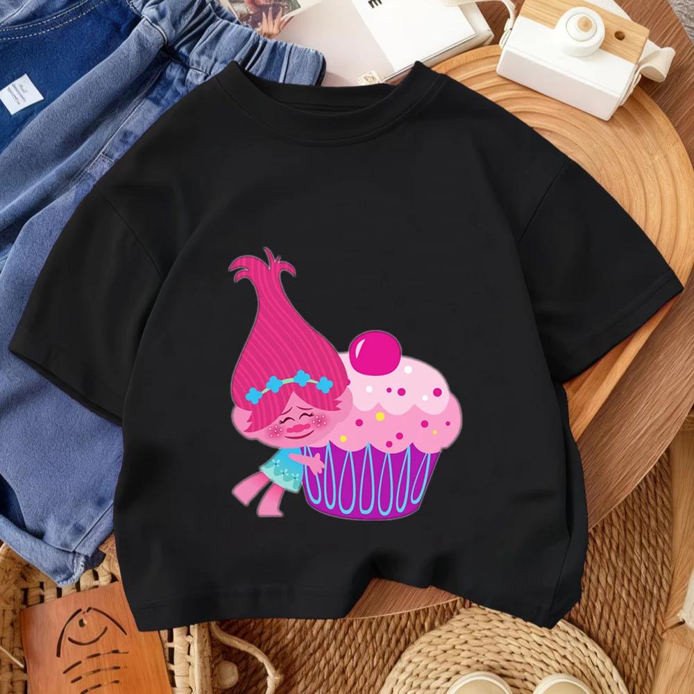 Fashion Kids Summer T Shirt Trolls Cute Kawaii Cartoon Street Style 110