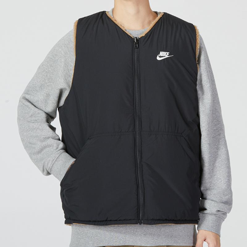 Nike Reversible Fleece Vest With Logo Print And Pocket Detail Men Vest Black DQ4879-258