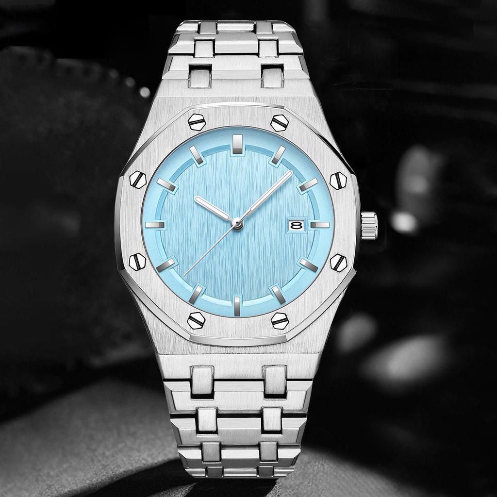 PINTIME Luxury Business Man Wristwatch Waterproof Luminous Date Men Watch Stainless Steel Fashion Quartz Watches For Men