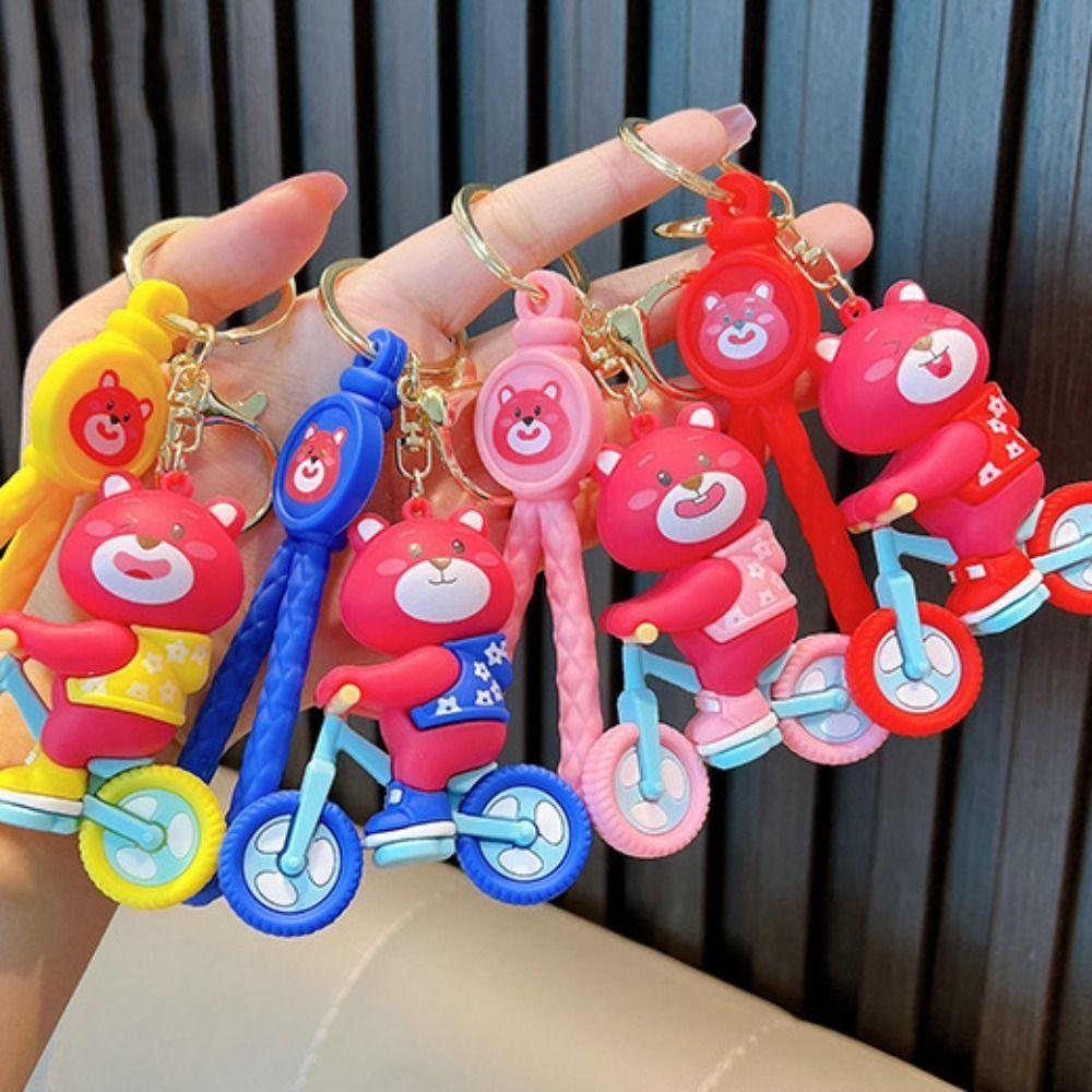 

PVC Strawberry Bear Keychain Strawberry Bear Strawberry Bear Keyring Bag Accessories