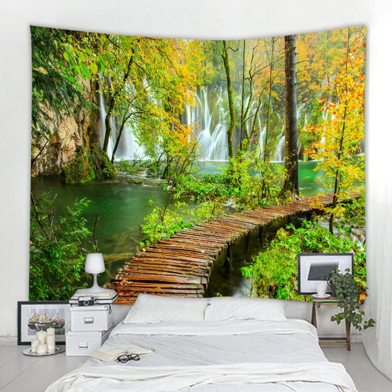 Deniz Suyu Mağarası Manzara Goblen Doğa Tekinsiz İşçilik Gizemli Mağara Duvar Asılı Yatak Odası Estetiği Ev Dekorasyonu