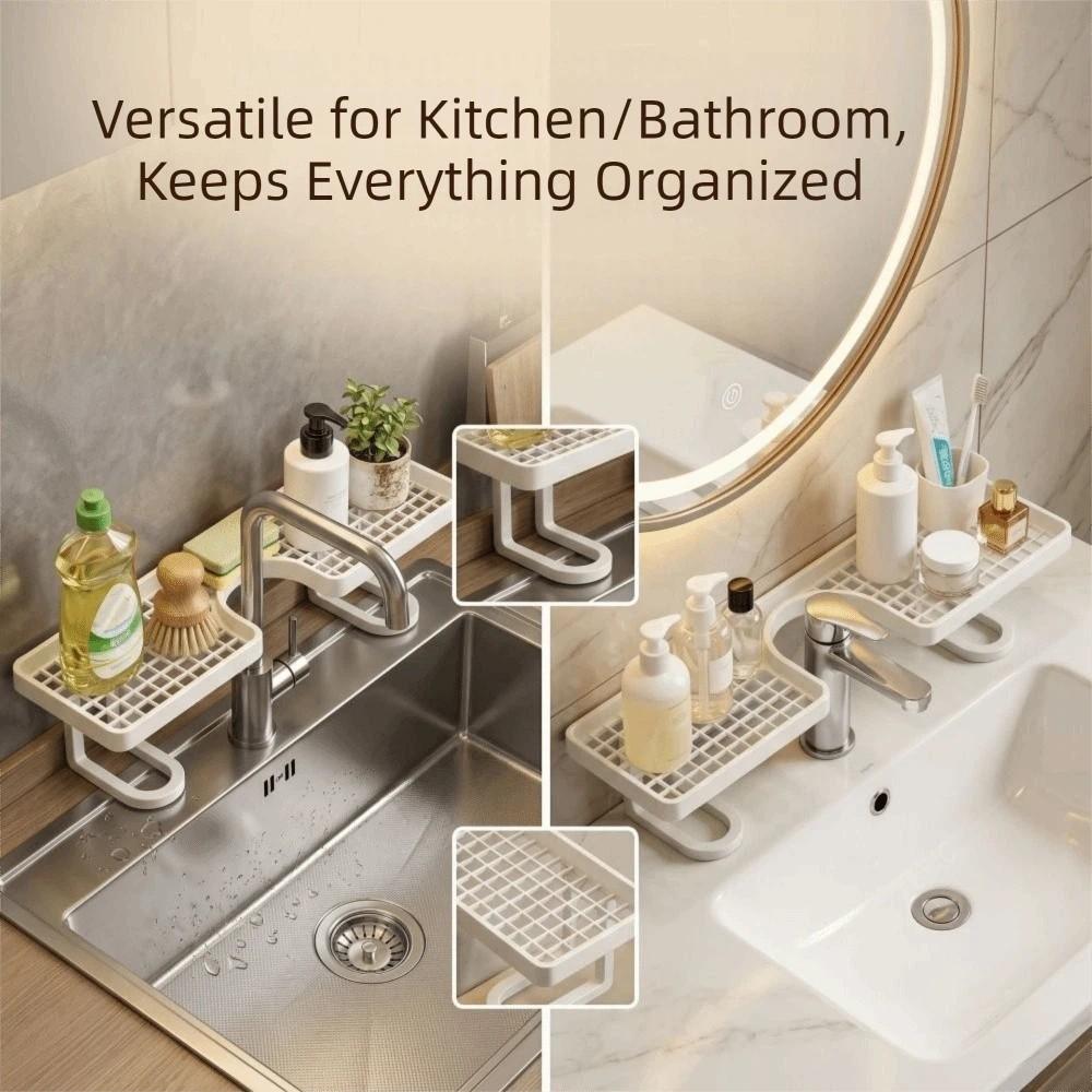 No Drill Bathroom Storage Rack Plastic Bathroom Sink Shelf Faucet Storage Shelf Dormitory