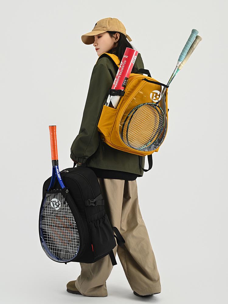 Unisex Sports Backpack: Tennis & Badminton Bag with Dry/Wet Separation, Large Capacity, and Independent Shoe Compartment.