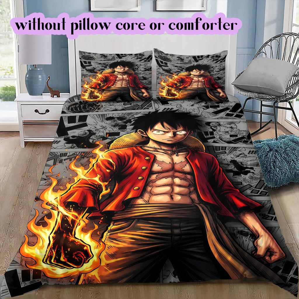 OnePiece Anime Weiche und Bequeme Bettbezug, Kinder Bettwäsche Set Geschenk, Extra Große Größe, Verschiedene Größen Verfügbar