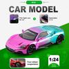 1:24 MC20 Tourbillon Model Toys Diecast Alloy Cars Sound Light Pull Back Doors Opened Front Wheel Steering Supercar Boy's Gifts