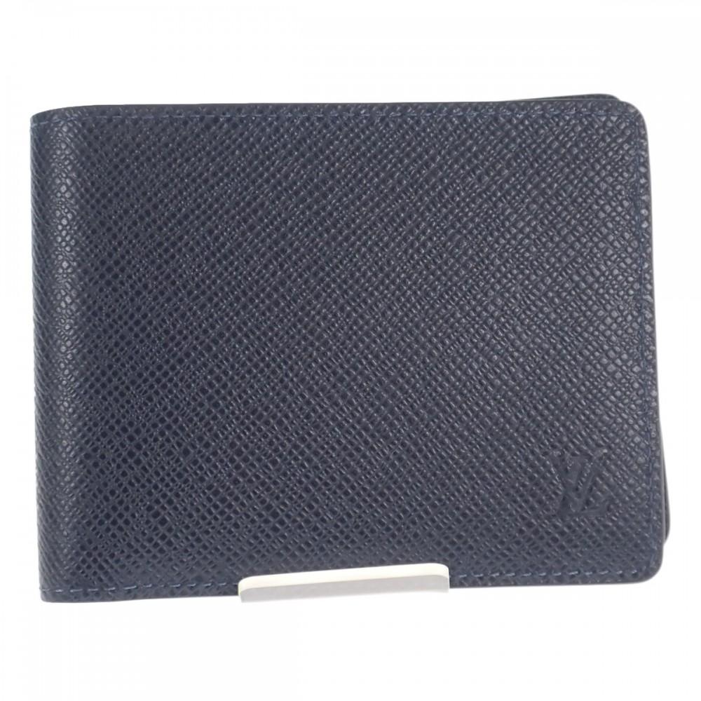 Louis Vuitton M30530 Bifold Geldbörse Blau Marine Taiga Herren