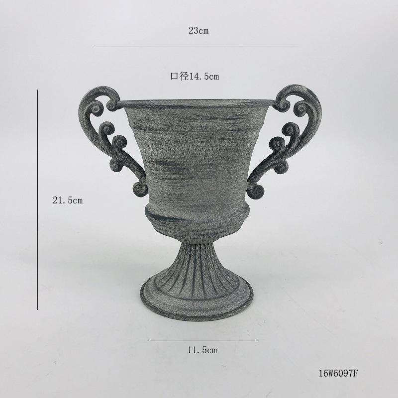 NEW Metal Urn Planter Trophy Cup Flower Vase Bow Vintage Style Flower Pot Wedding Centerpieces Vase for Wedding Party Decoration