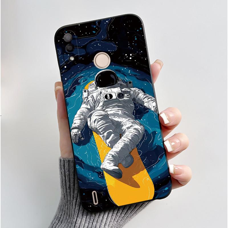 Black Case For Itel P33 Plus Bumper Soft Silicone Jelly Shell Anime Popular Sunflower Wildflower Painted Shockproof Cover