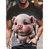Full Print Men's Funny Pig Graphic T-Shirt