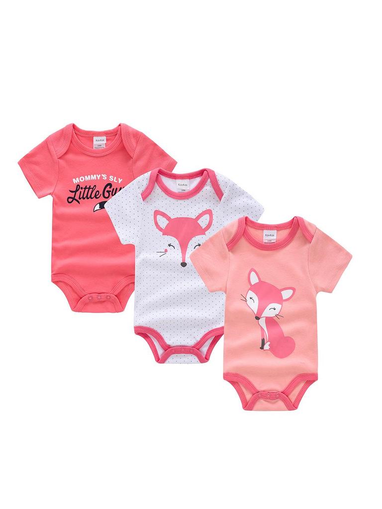 2025 Korean Style Summer Baby Girl Bodysuit Set - 3-Piece Newborn Rompers