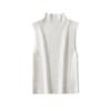 Women Fashion Solid Cropped Knitted Pullover Vest Vintage High Neck Sleeveless Female Chic Lady Tank Tops