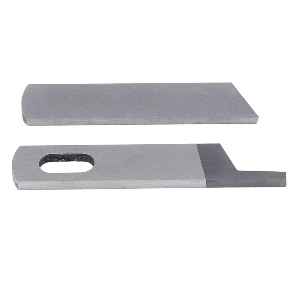 

2pcs Steel Sewing Machine Blade Durable Precision Cut Overlocker Blade Silver Professional Upper Lower Blade Household