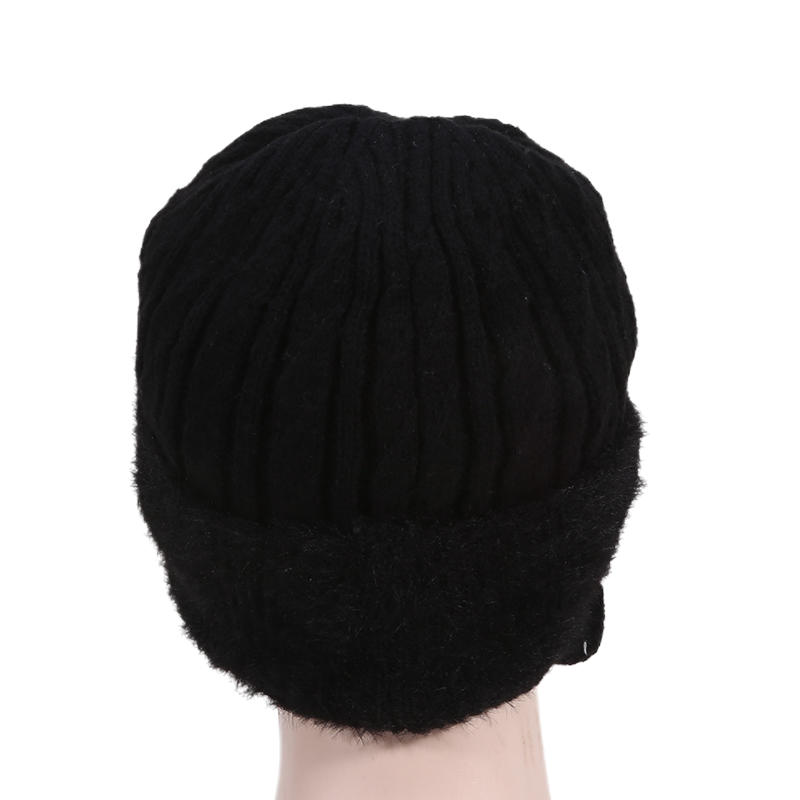 Unisex Winter Hat Plush Fur Lined Warm Earflap Cap Stylish Soft Beanie Hat Outdoor Thick Ski Sports Knitted Hat