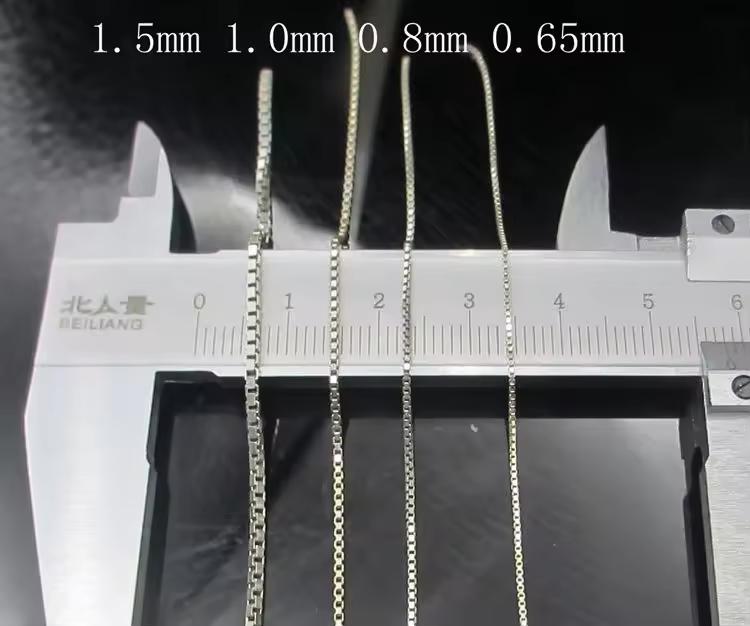 Real 925 Sterling Silver Box Chain for Jewelry Accessories Making Bracelet Necklace