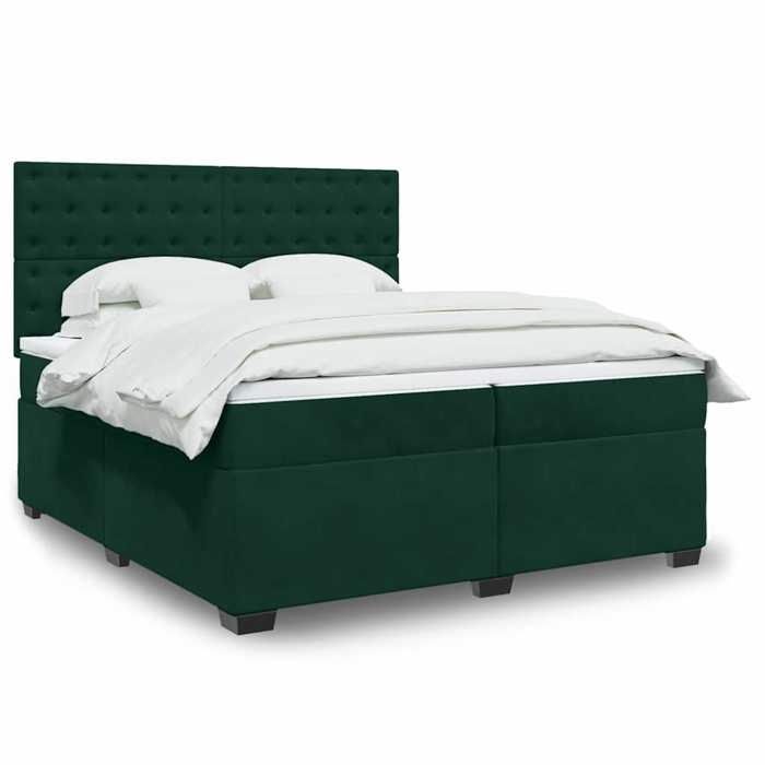 Maison Exclusive - Sommier à lattes de lit et matelas Vert foncé 200x200cm Velours