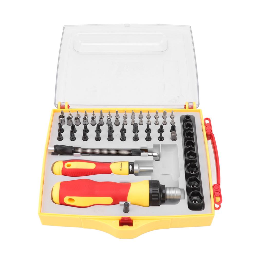Ratcheting Screwdriver Set 62 In 1 Precise Magnetic Rubber Handle Electronic Repair Tool Kit for