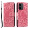 For Xiaomi Redmi 15C 4G (173mm) Leather Wallet Case Sunflower Imprinted Phone Cover