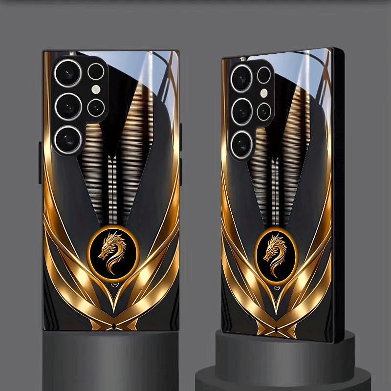 Luxury Dragon Pattern phone case s26 ultra case s25 ultra case glass for Samsung Galaxy S26 S25 S24 S23 S22 FE Ultra Plus