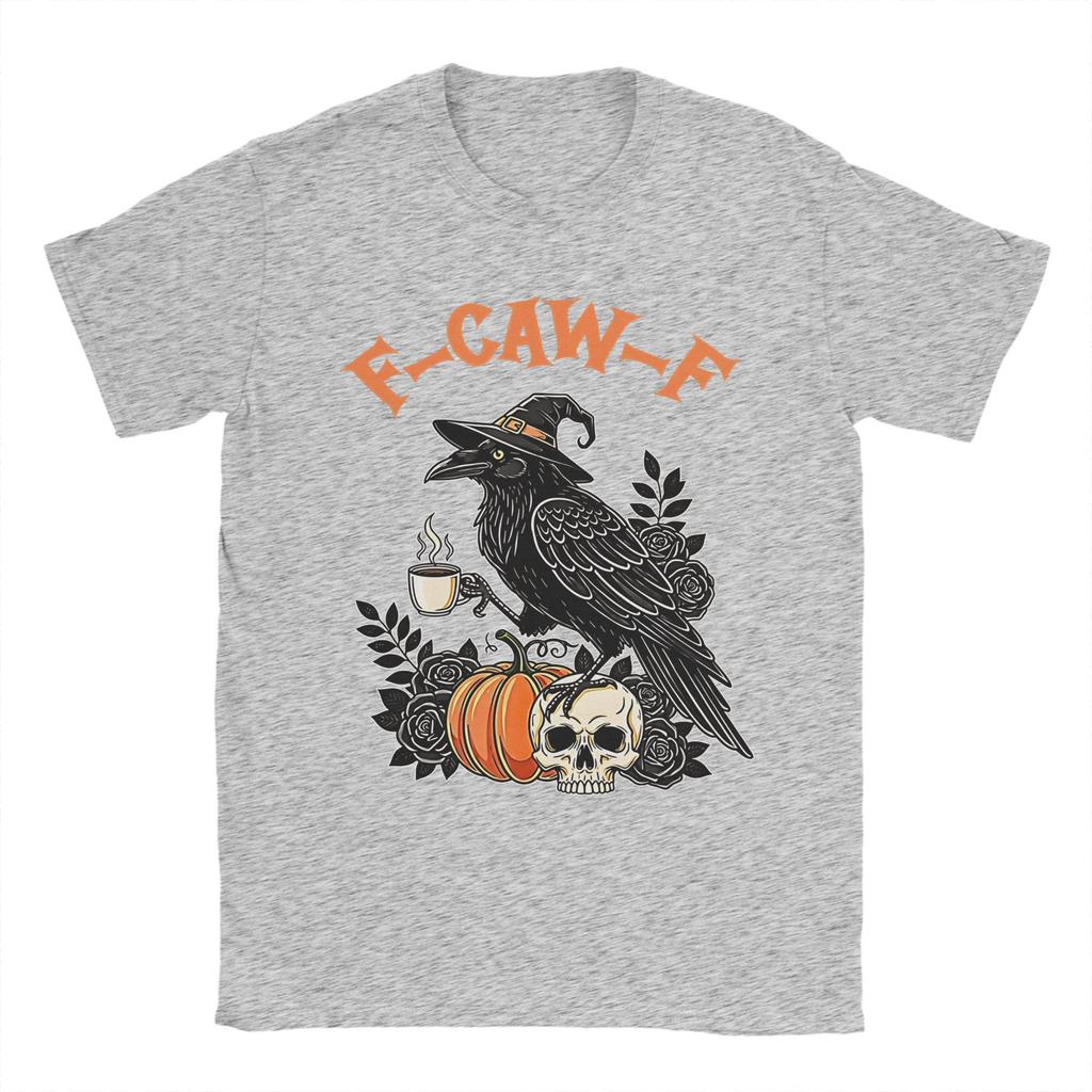 Havran Vrána F-CAW-F Halloweenské Tričko Léto Čistá Bavlna Trička Pro Muže Harajuku Design Tričko Krátký Rukáv Streetwear Topy