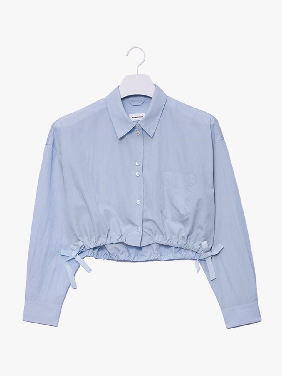 Кроп-блузка в клетку Spnk_Светло-голубой Light Blue/Free