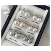 Classic Retro Elegant Pearl Zircon Stud Earrings 925 Silver For Women Jewelry