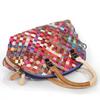 Genuine Leather Hand-Woven Cowhide Contrasting Color Casual Retro Handbag Single Shoulder Women'S Bag Crossbody