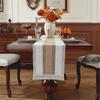 Boho Farmhouse Linen Table Runner–Rustic Macrame with Tassels,Burlap&Cotton Blend for Baby Shower Home Decor and Holiday Events