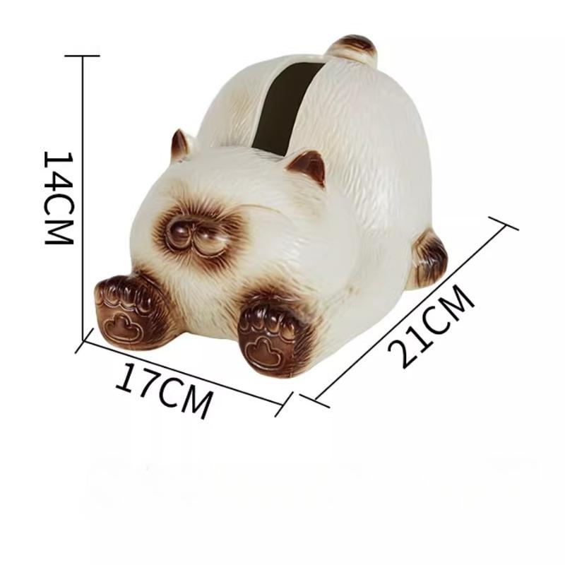 Cat Shaped Ceramic Tissue Box Creative Cute Ceramic Paper Box Home Living Room Desktop Ceramic Napkin Paper Box Kitchen Storage