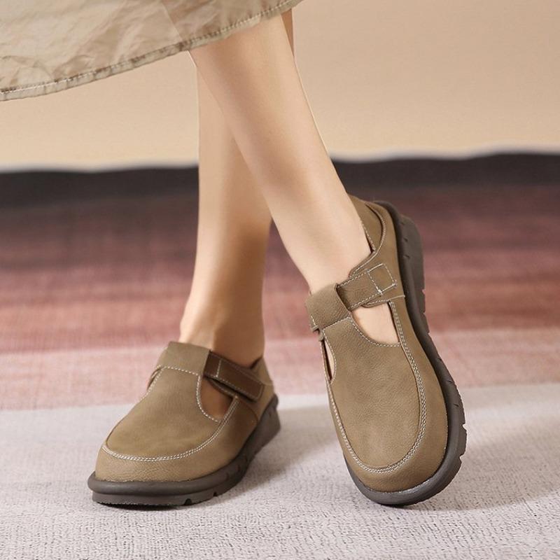 Large size casual shoes women's spring new round head low heel flat sole shoes