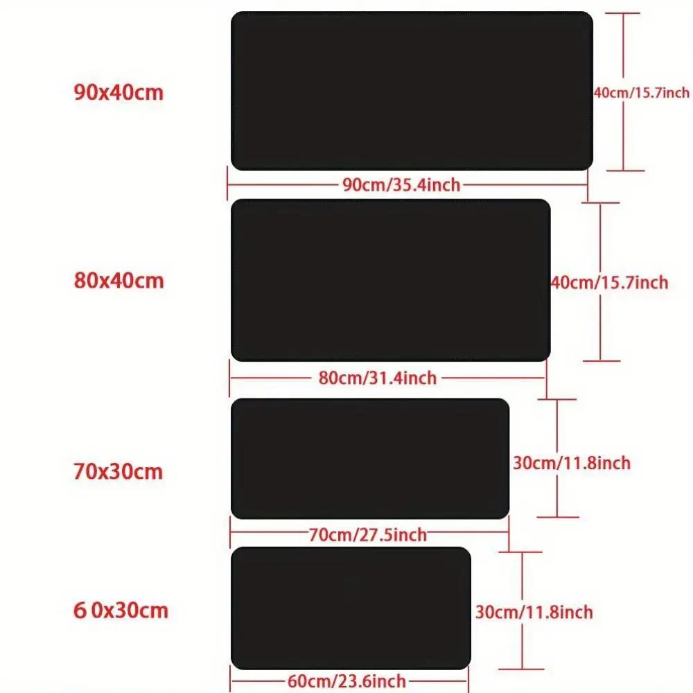 XXL Mouse Pad Black Mousepad Gamer Lager Computer PC Desk Mat Keyboard Anime Office Carpet Playmat Kawaii Extended Rug