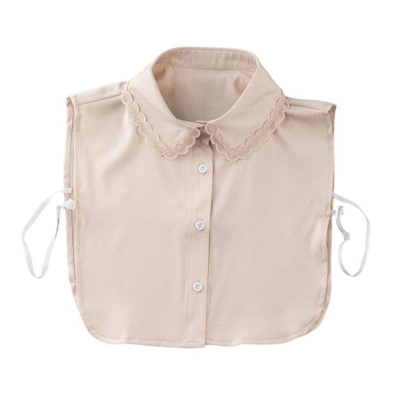 Detachable Collar Button Removable Simple Shirt Style Half Shirt Blouse for Quick Outfit Changes Various Occasion