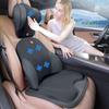 Electric Massage Lumbar Support Pillow - Memory Foam Car Seat Cushion with Remote Control.