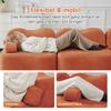 2-Seater L-Shaped Modular Boneless Sofa with 1 Ottoman, Wave Shape, Movable Armrest Cushion, for Living Room & Apartment, No Assembly Required, Orange