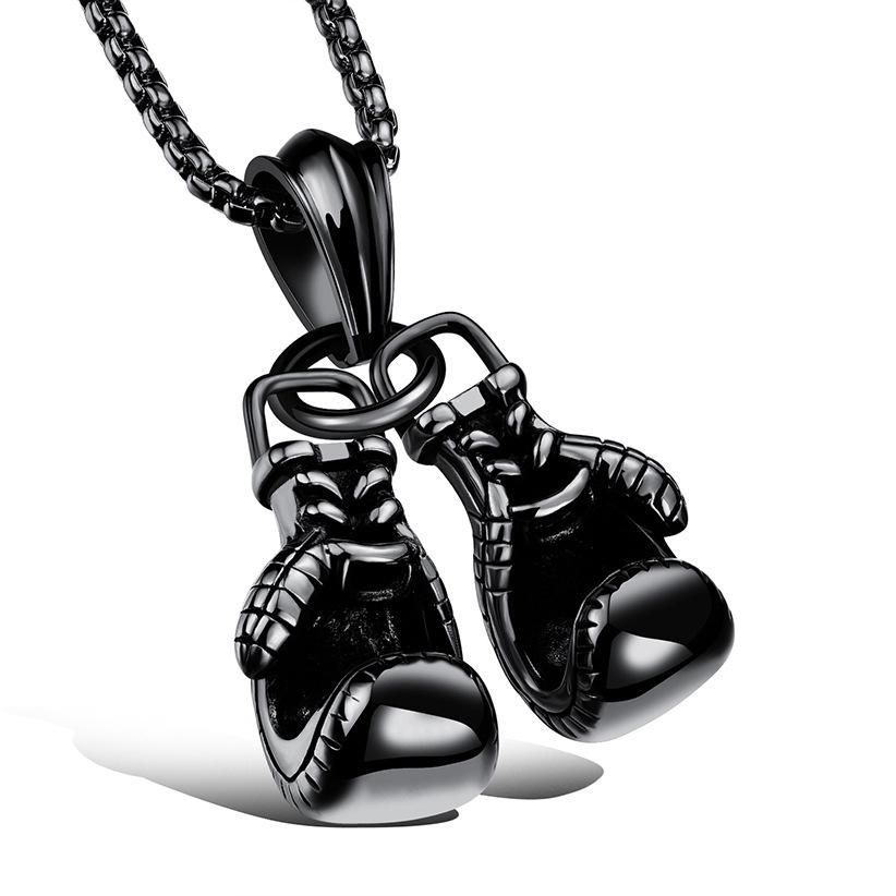 2023 Dual Boxing Glove Alloy Pendant Necklace - Men's Fitness & Sports Accessory