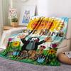 1PC Animal Friends Garden Custom Name Patterned Flannel Blanket Suitable For All Seasons For Home Decor Warmth And Comfort Gifts Holiday Present