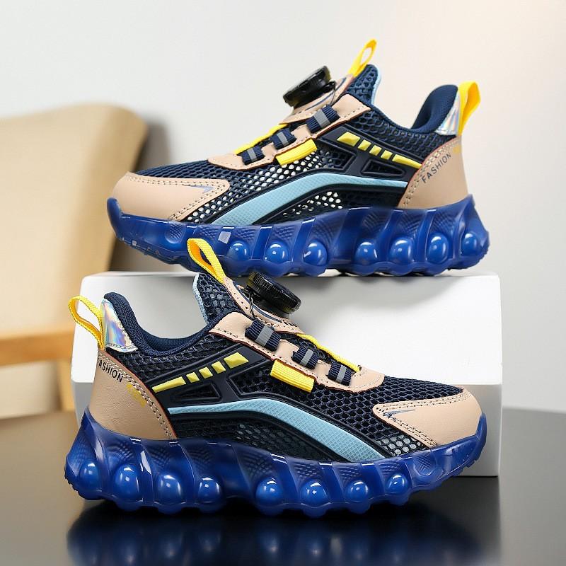 Youth Style Shoes Kids Breathable Mesh Running Shoes Girls Boys Outdoor Indoor Sport Sneakers With Rotating Buckle