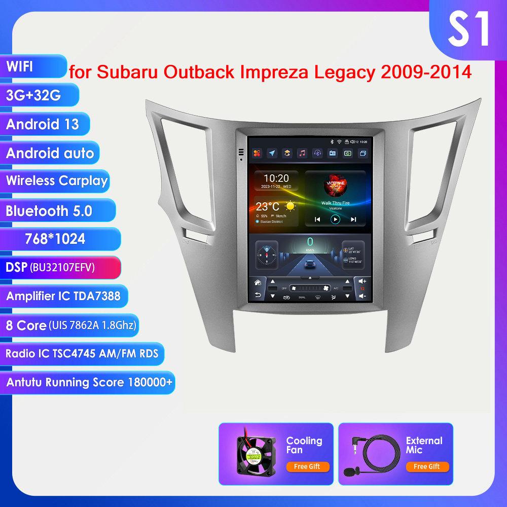 Ossuret 9.7" Android 13 Wireless Carplay  for Subaru Outback Impreza Legacy 2009-2014 GPS Stereo Car Radio  Intelligent Multimedia Player 4G BT 2 Din