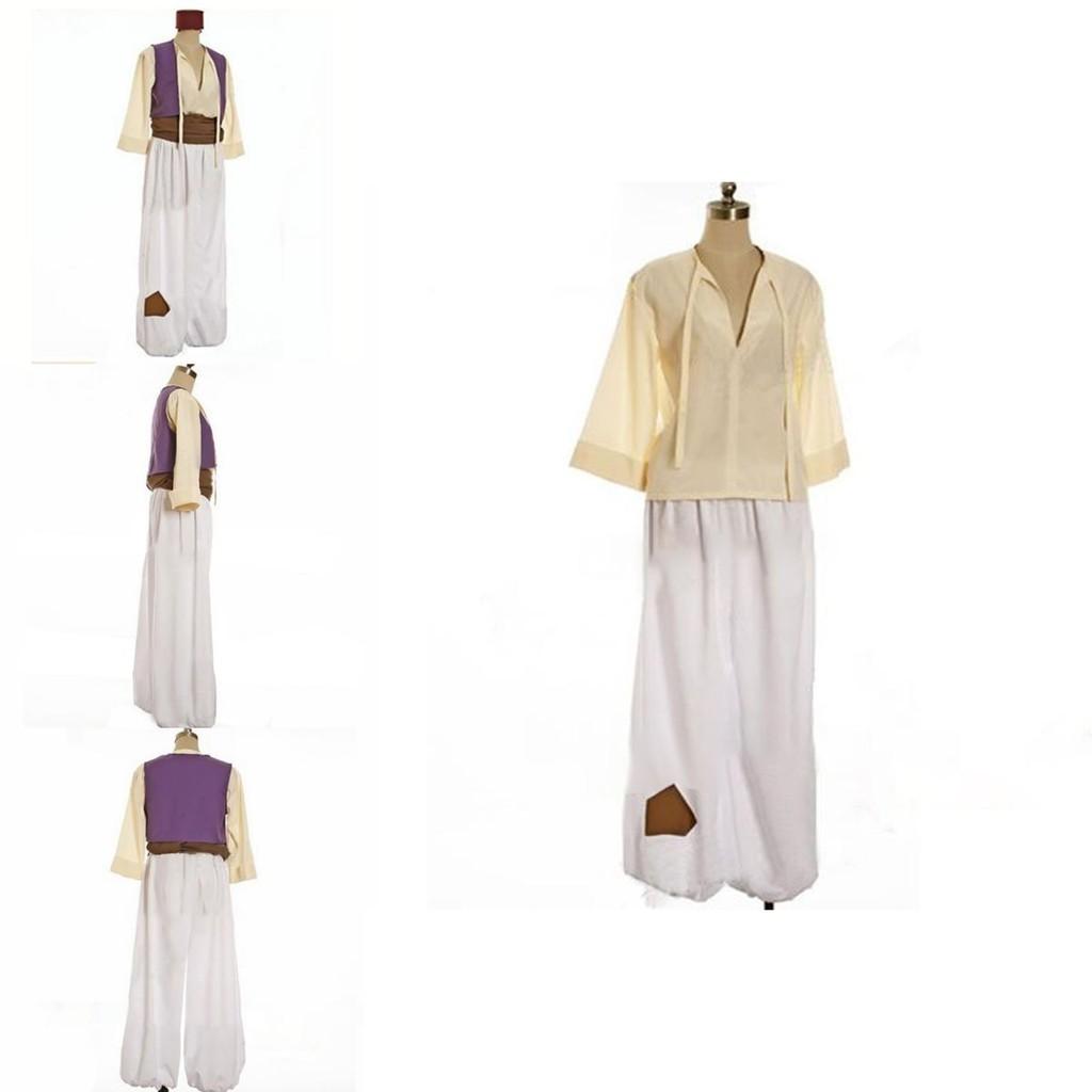 Enchanting Mens Adult Prince Aladdin Cosplay Costume Outfit With Elegant Hat