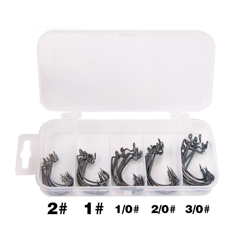 51Lure Bait Set Soft Bait Fishing Hook Box Wide Belly Curved Hook Fishing Gear Accessories Fishing Supplies