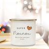 Thank You for Pampering Me Nanny Printed Mugs Creative Coffee Cups Drinks Water Cup Enamel Mug Handle Drinkware Gift for Nounou