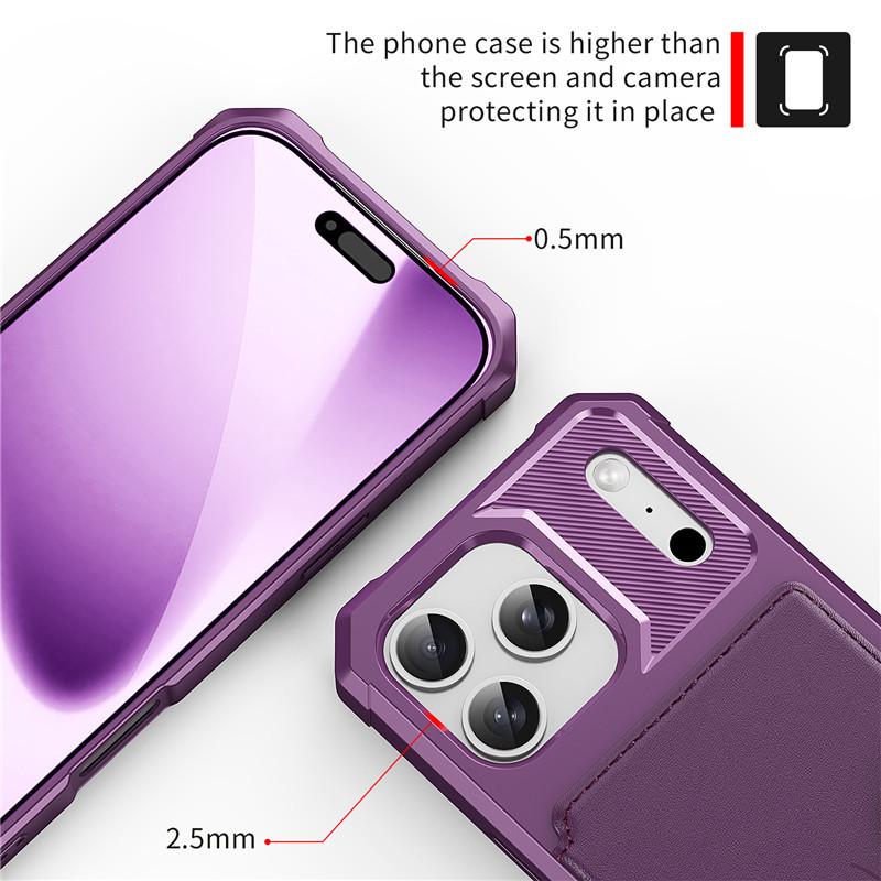 iPhone 17 Pro/16 Pro Max Magnetic Car Card Holder Anti-drop Case