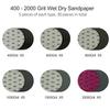 5 Inch wet and dry round flocking sandpaper sheet 30 pieces 400 600 800 1000 1500 2000 mesh  Suitable for track sander