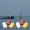 2Pcs 7*11Cm Oval Fishing Net Buoy Float Deep Water Foam Float Crab Pot Marker Drift Anchor Rope Floating Buoy For Fishing Tackle