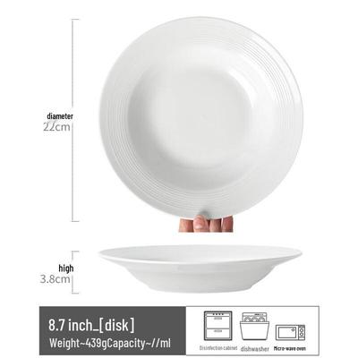 Lin Pan White Ceramic Straw Hat Dinner Plate