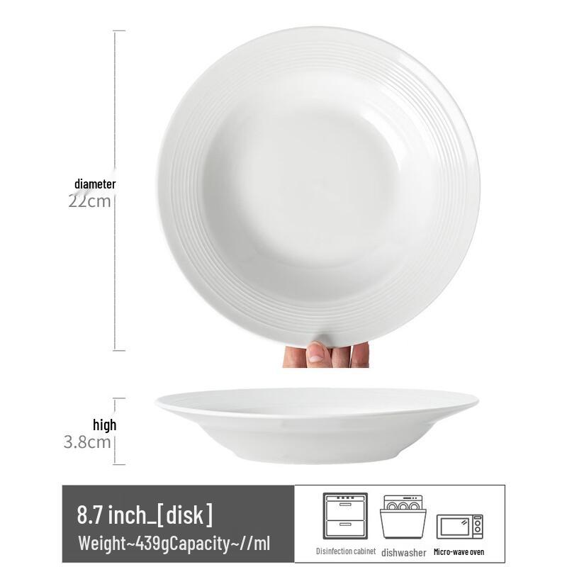 Lin Pan White Ceramic Straw Hat Dinner Plate