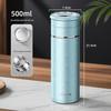 Stainless Steel Thermal Cup with Tea Separator and Portable Lanyard for Men