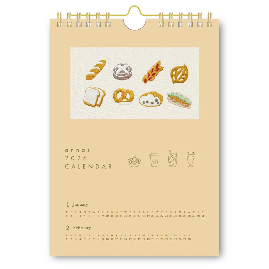 Gakken Staful 2026 Wall Starts January 2026 Calendar, annas, Hanging, Embroidered, M18021,