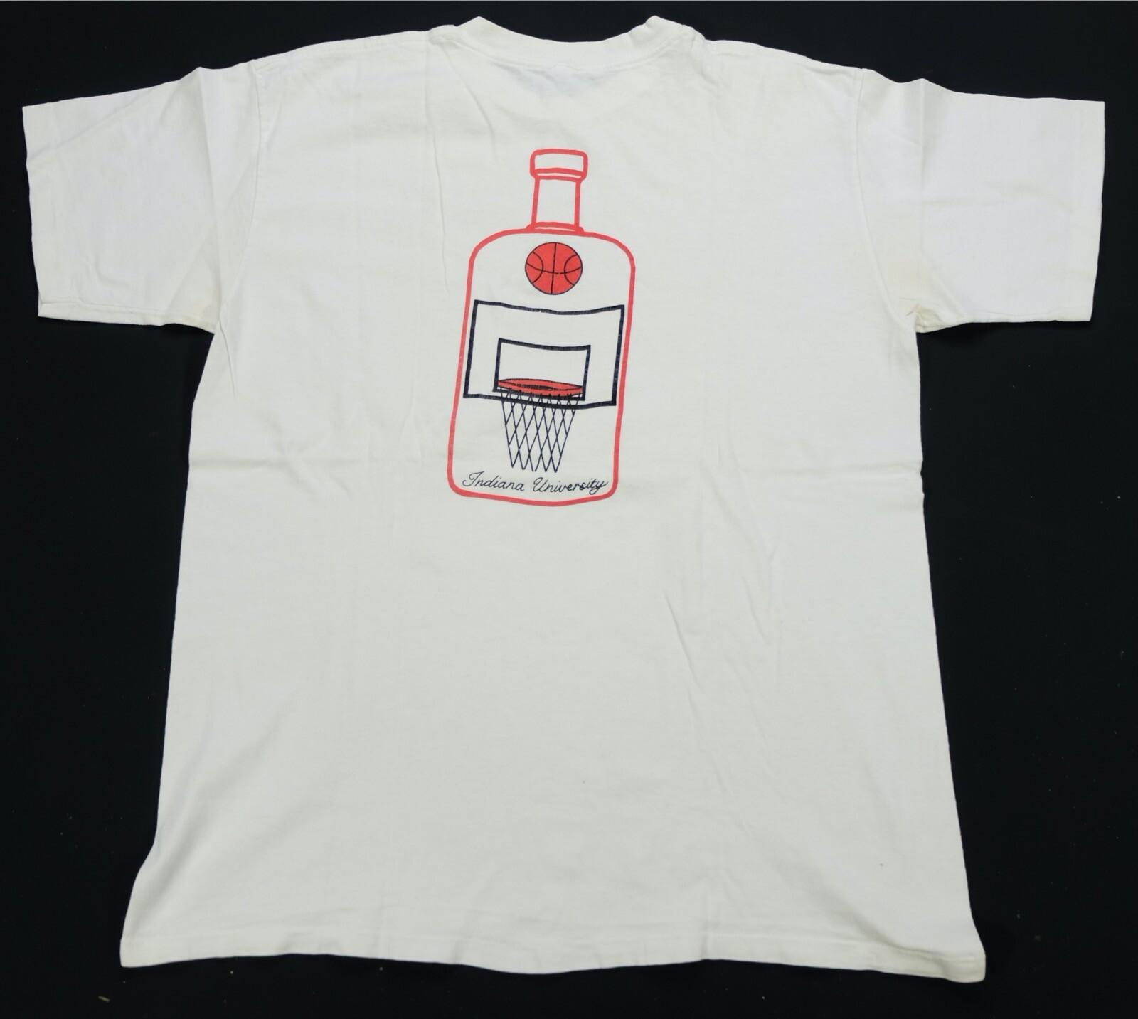 Rare VTG Absolut Hoosiers Indiana Basketball Bottle Single Stitch T Shirt 90s XXXL