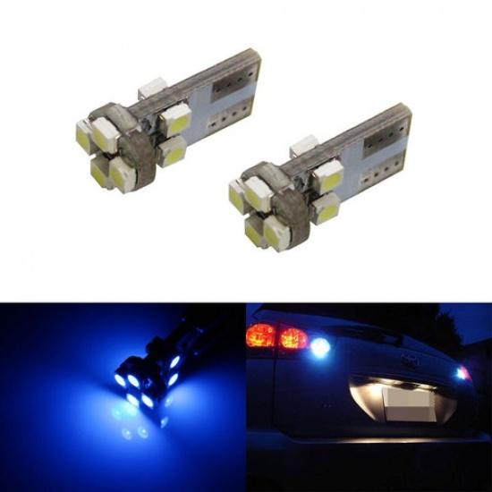 (2) Синие светодиодные лампы T10 8-SMD Для заднего хода автомобиля, клиновые 912 920 921