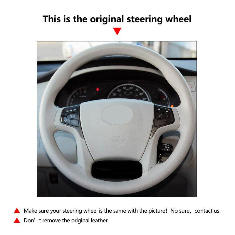 For Toyota Sienna 2011 2012 2013 2014 Hand Braid Suede Leather Car Styling Interior Steering Wheel Cover Trim